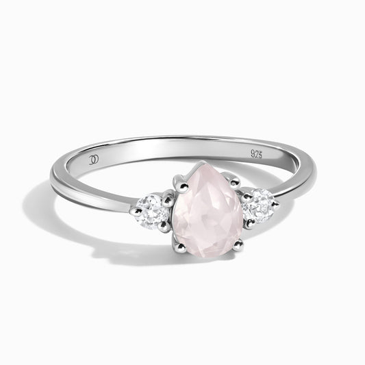 Rose Quartz Ring - Lania - silver