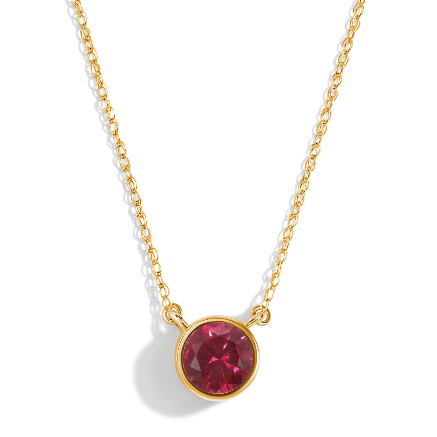 Ruby Necklace Solitaire - yellow gold