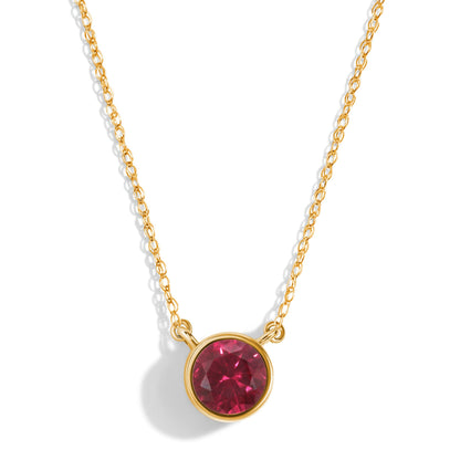 Ruby Necklace Solitaire - yellow gold
