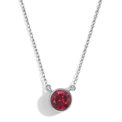 Ruby Necklace Solitaire - white gold
