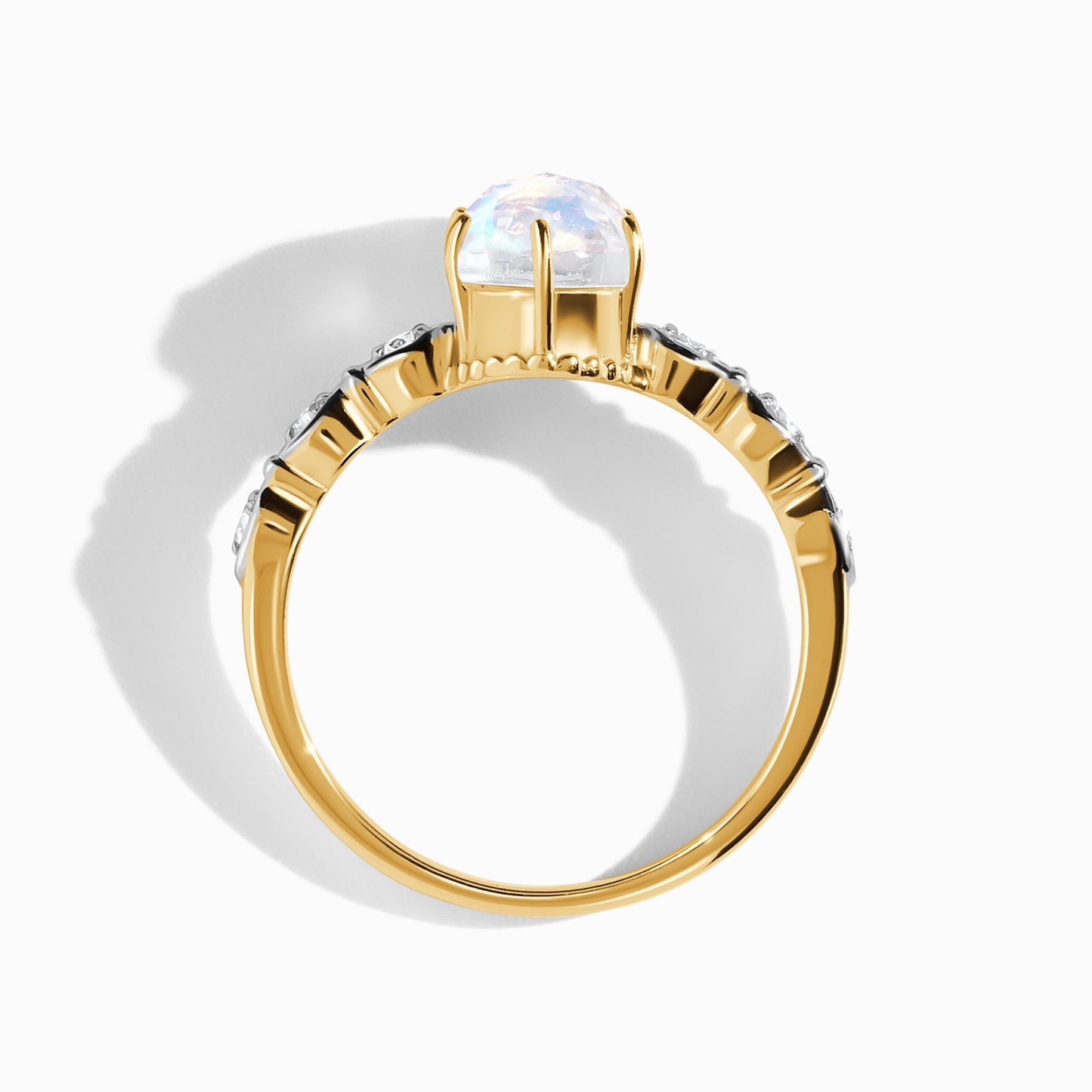 Mirth Ring and Vow Band yellow gold side