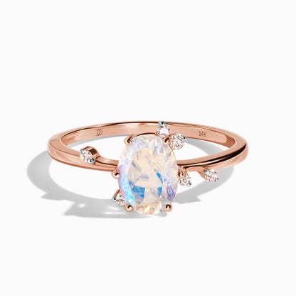 Moonstone Diamond Ring - Muse rose gold