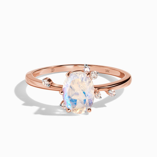 Moonstone Diamond Ring - Muse rose gold