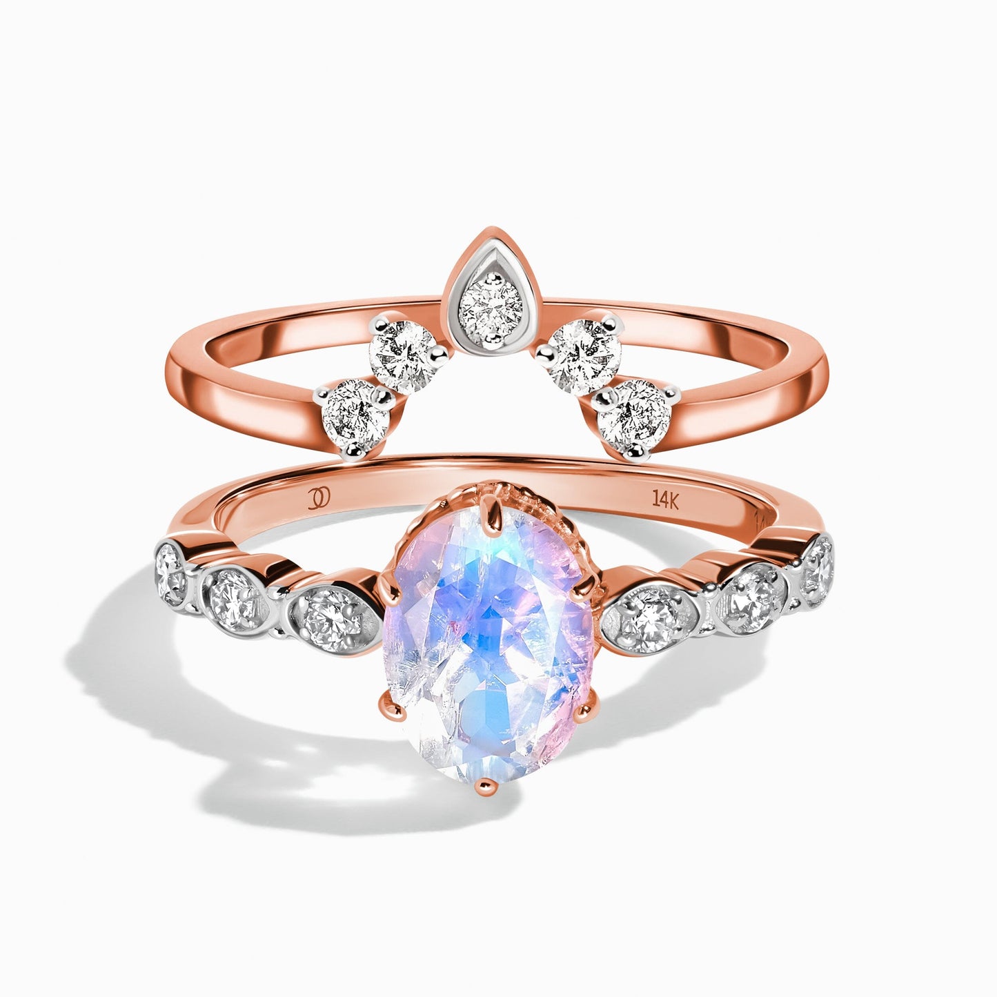 Mirth Ring and Vow Band rose gold