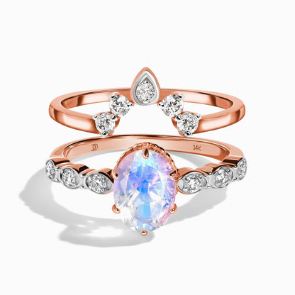 Mirth Ring and Vow Band rose gold