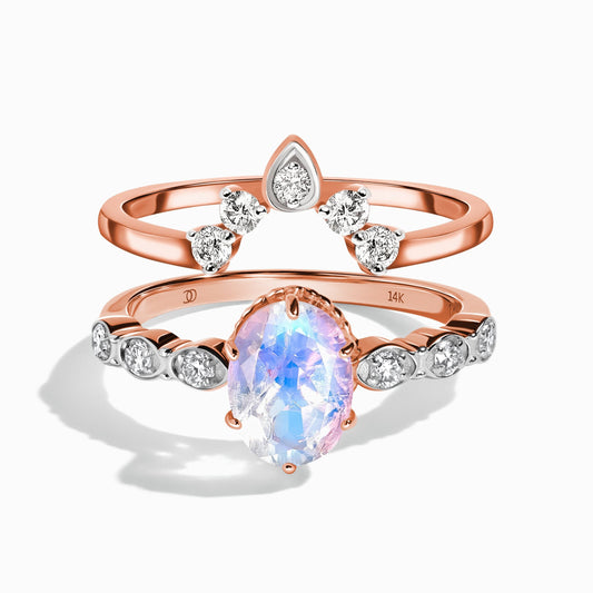 Mirth Ring and Vow Band rose gold