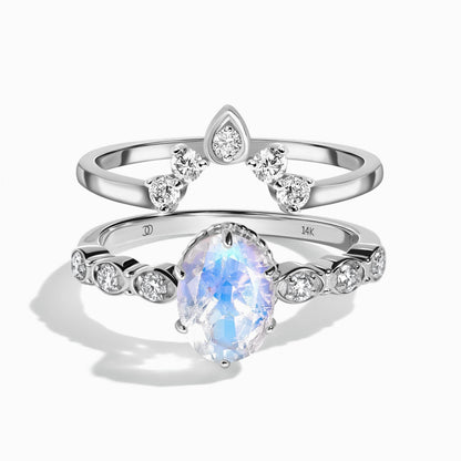 Mirth Ring and Vow Band white gold