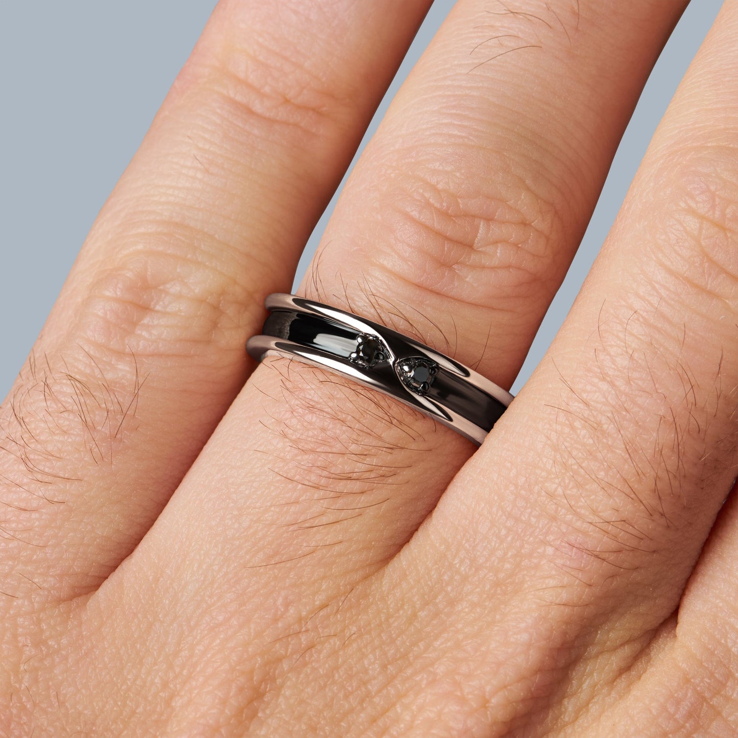 Black Onyx Unisex Ring - Individualist - detail