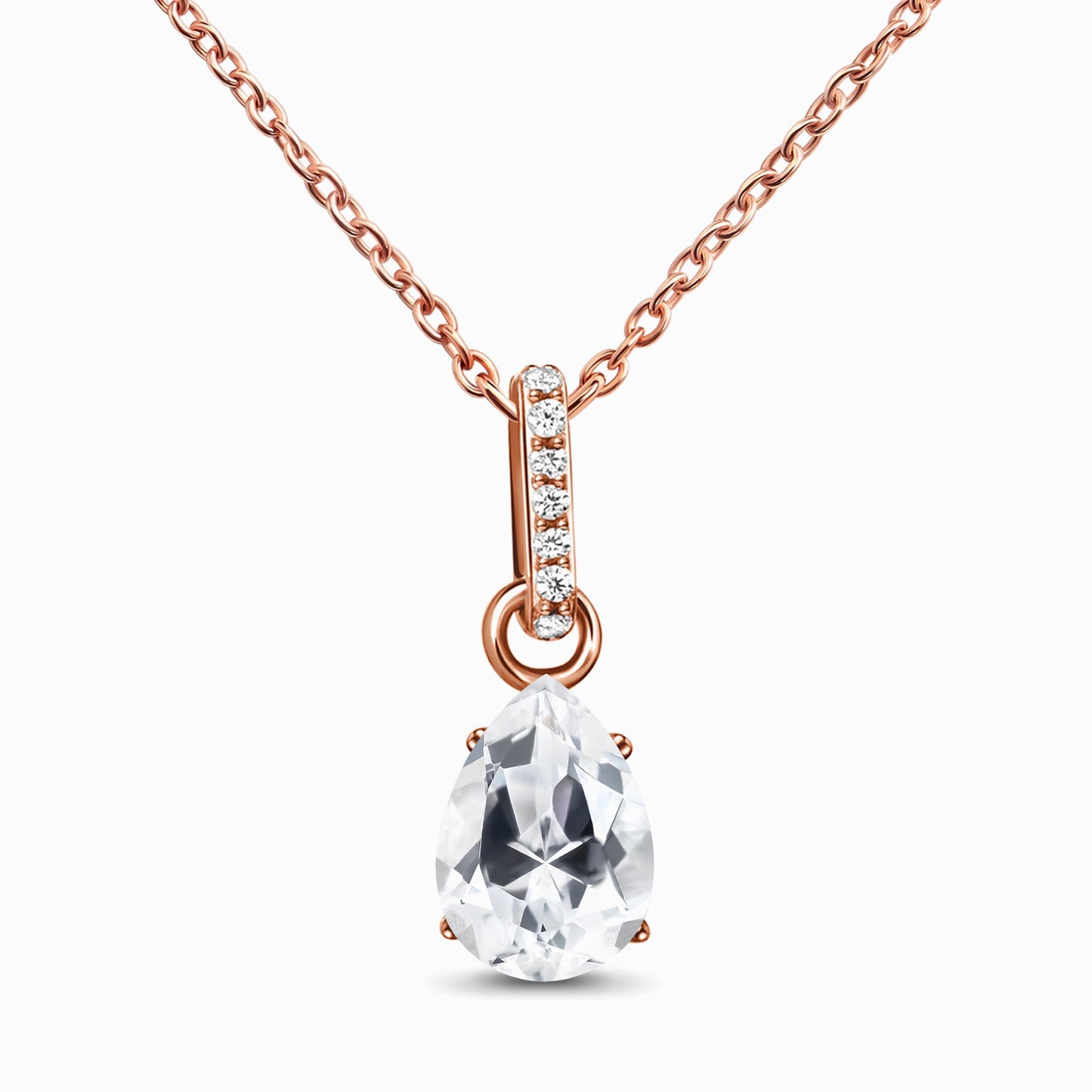 Divine Purpose Necklace rose gold, White Topaz