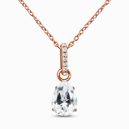 Divine Purpose Necklace rose gold, White Topaz
