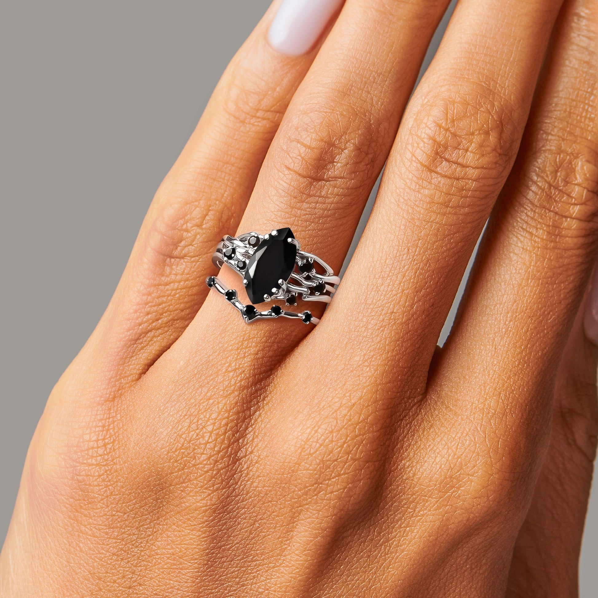 Radiance and Crown Rings - worn silver