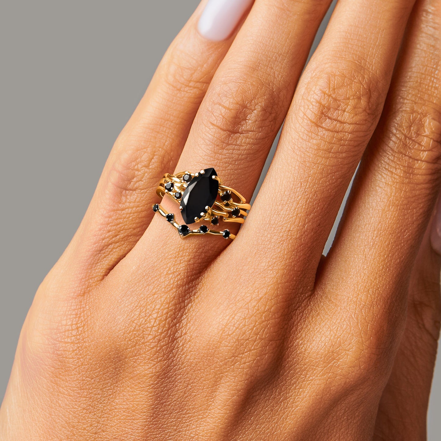 Radiance and Crown Rings - worn yellow gold