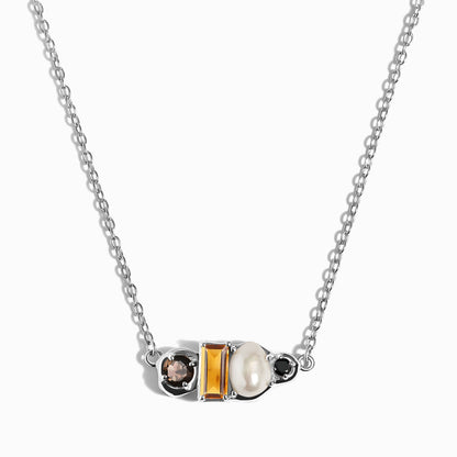 Madeira Citrine Pearl Necklace Treasure - silver