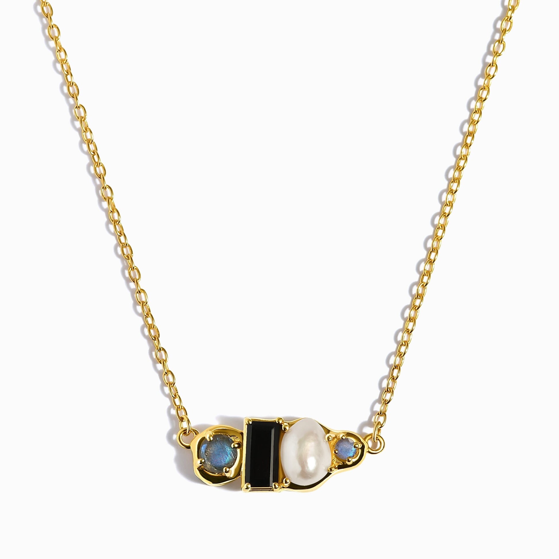 Black Obsidian Pearl Necklace - Treasure