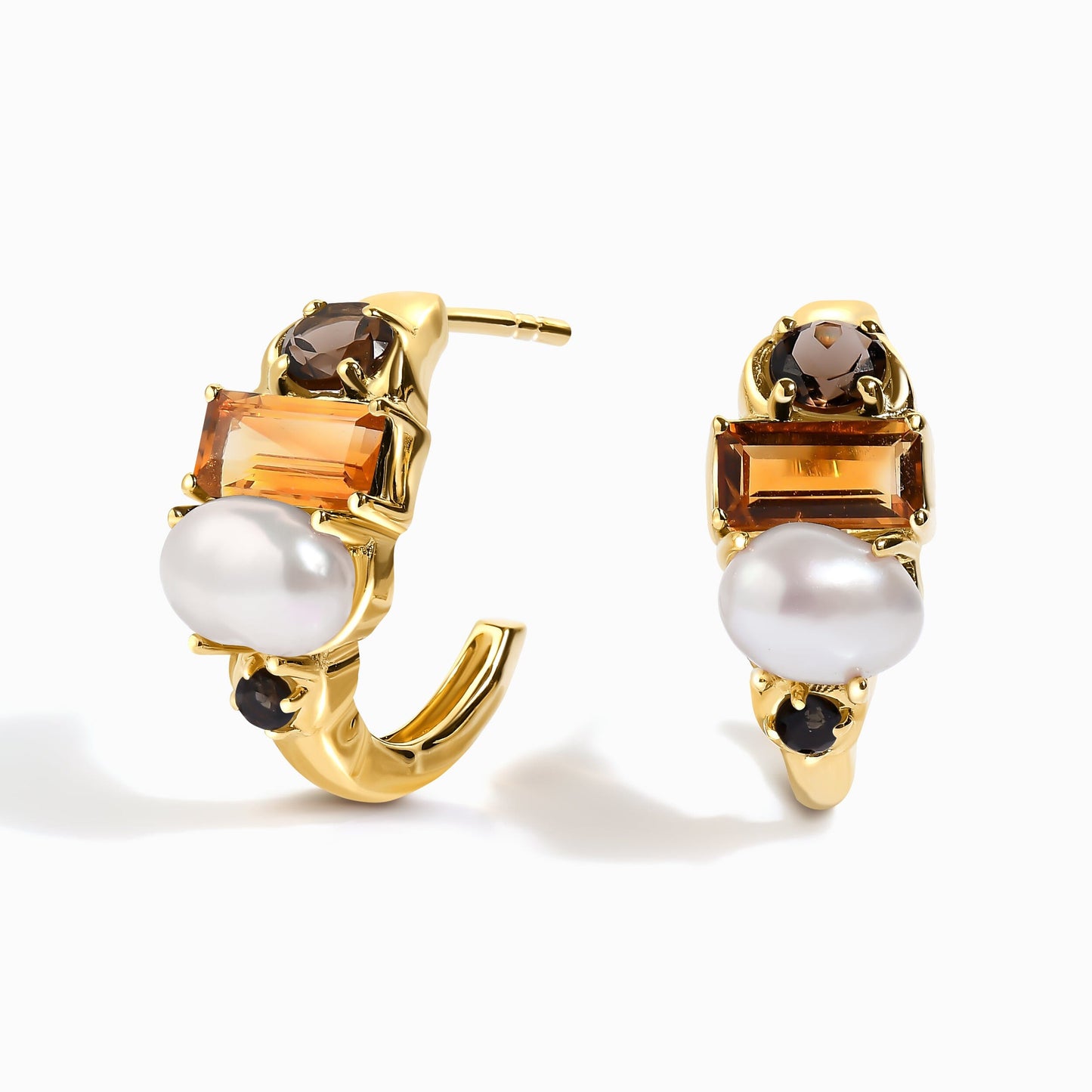 Queen Treasure Hoops - yellow gold