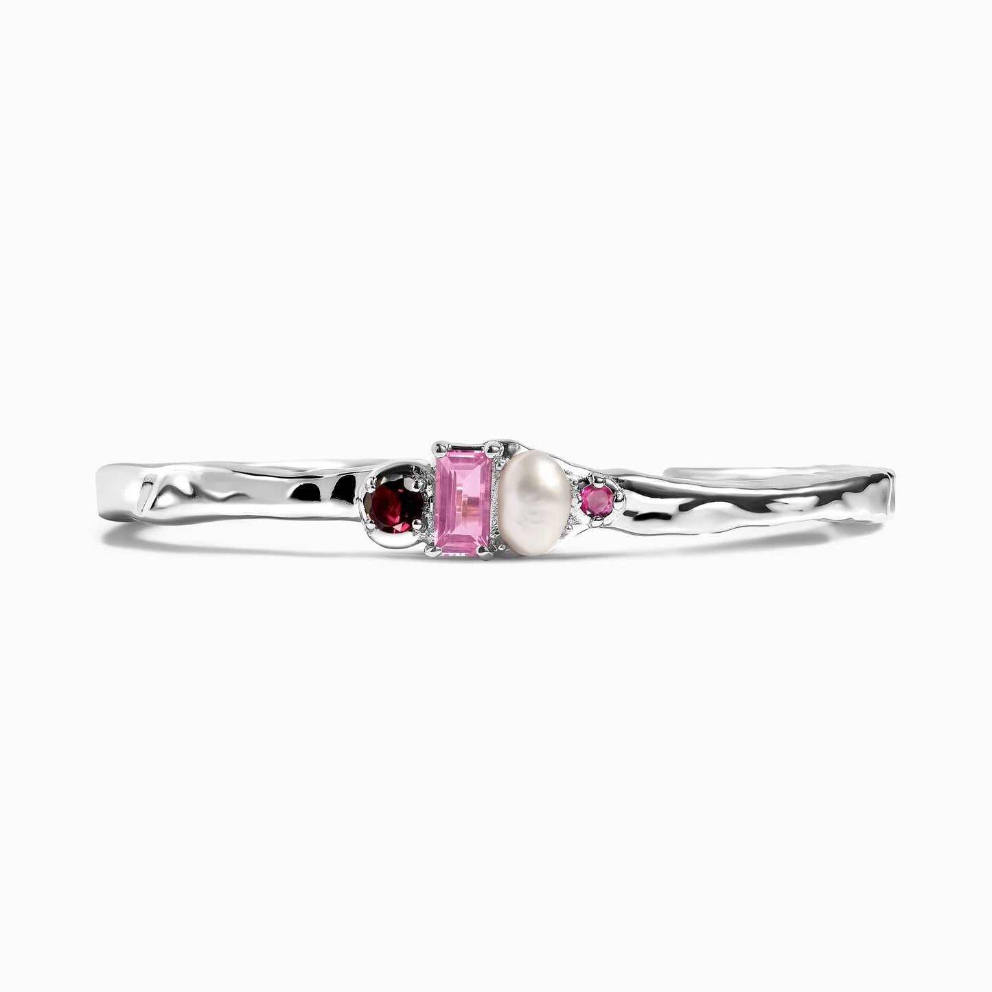 Rhodolite Garnet Pearl Cuff - Treasure - white rhodium lifestyle
