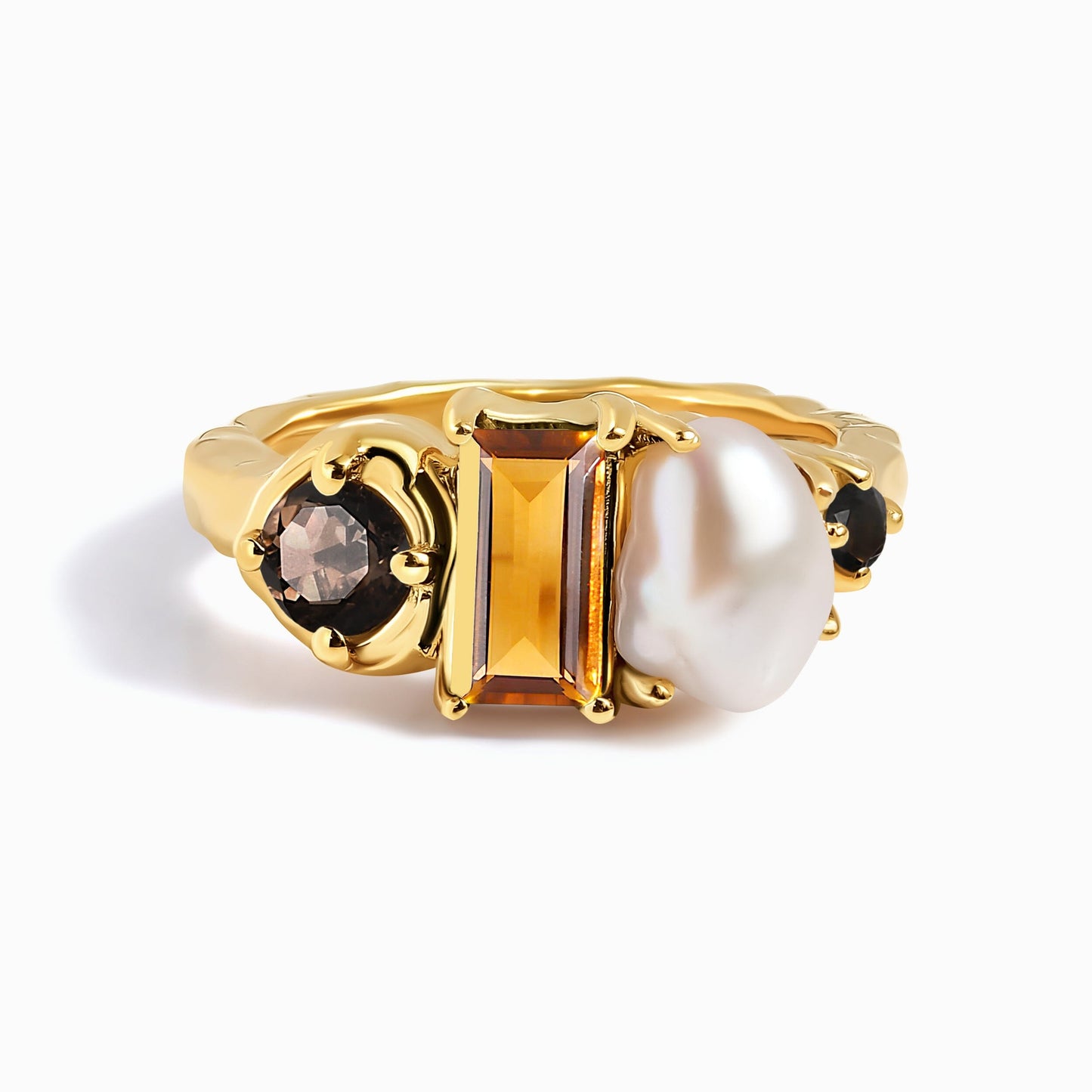 Citrine Pearl Treasure Magma Ring - yellow gold ring only