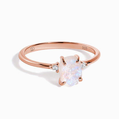 Fine Moonstone Lab Diamond Ring - Petite Allure - RG