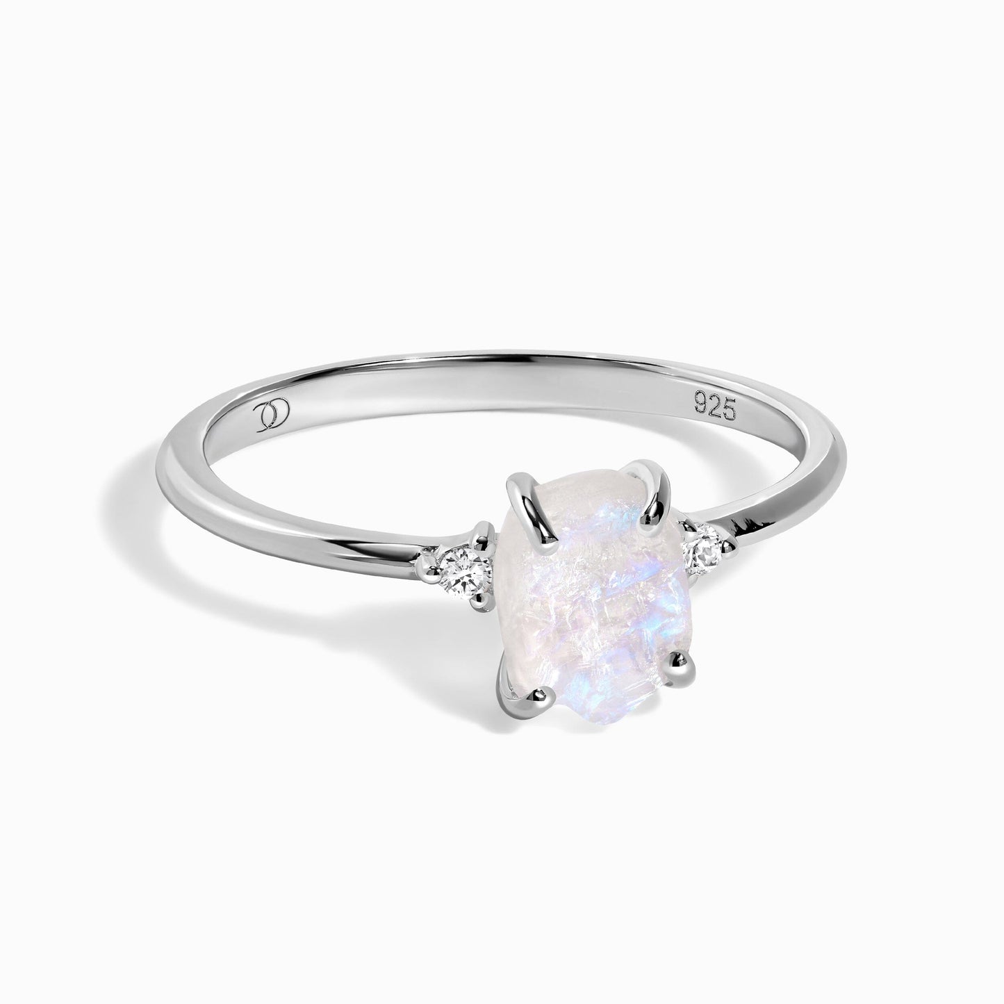 Fine Moonstone Lab Diamond Ring - Petite Allure - SIL