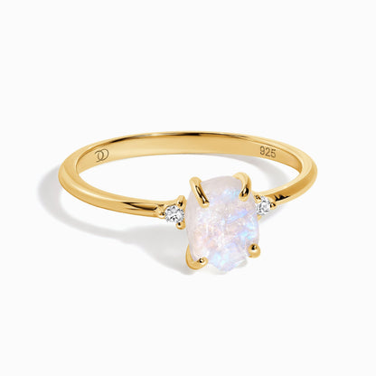 Fine Moonstone Lab Diamond Ring - Petite Allure - YG
