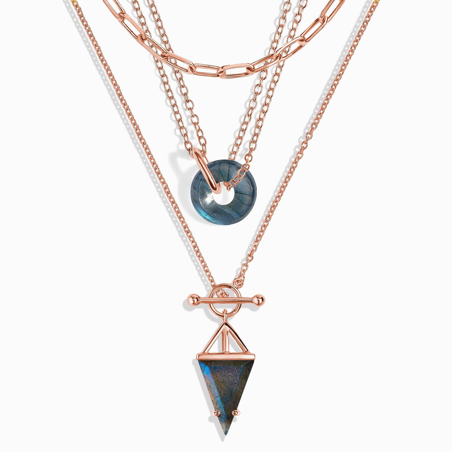 Labradorite Heroine T-Lock & Ora Necklaces & Widelink Chain - Pop_Up_Bundle_3_Necklaces_Donut_RG