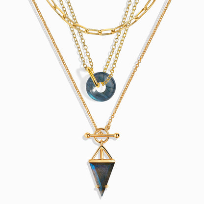 Labradorite Heroine T-Lock & Ora Necklaces & Widelink Chain - Pop_Up_Bundle_3_Necklaces_Donut_YG