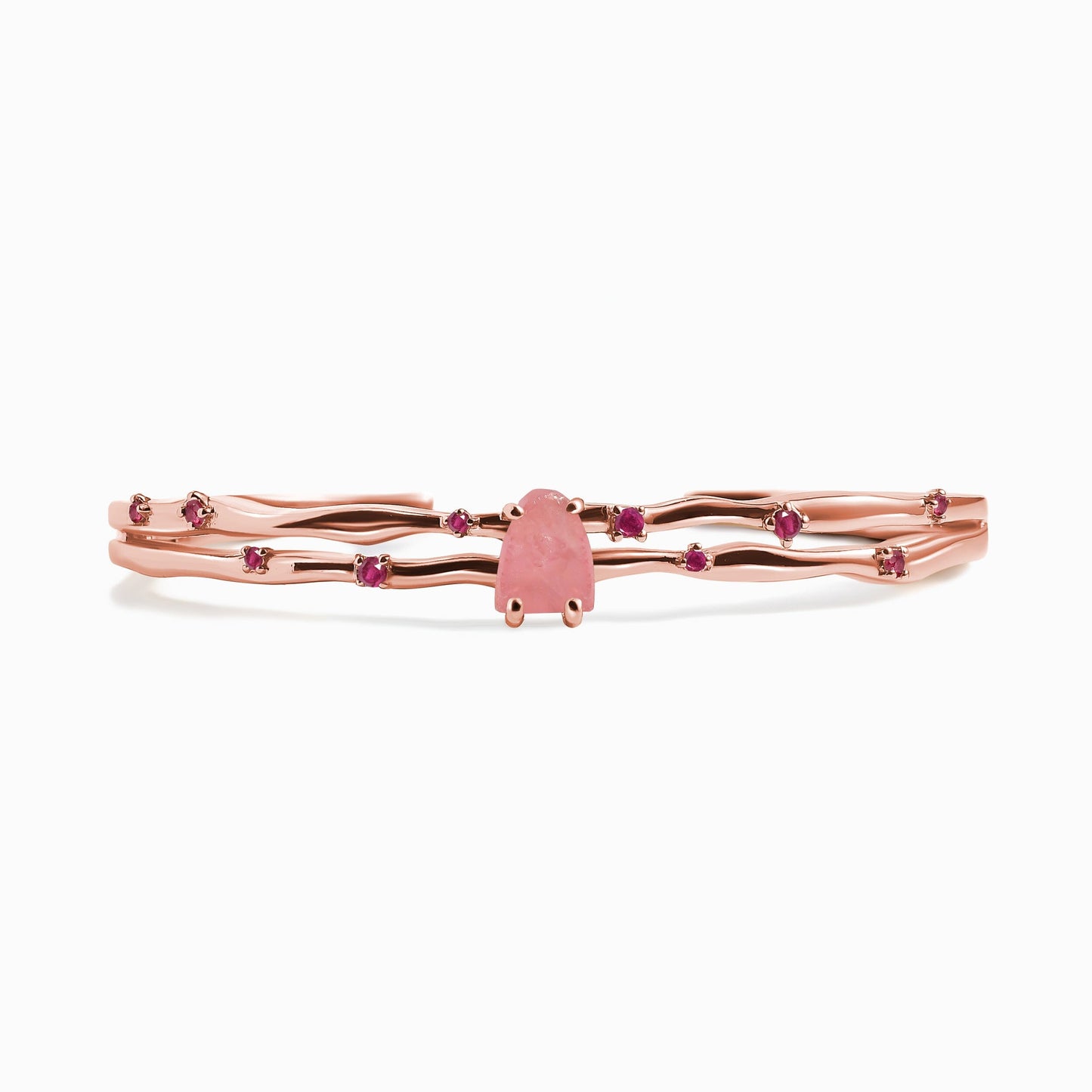 Rose Quartz Cuff - Flow - rose gold profile