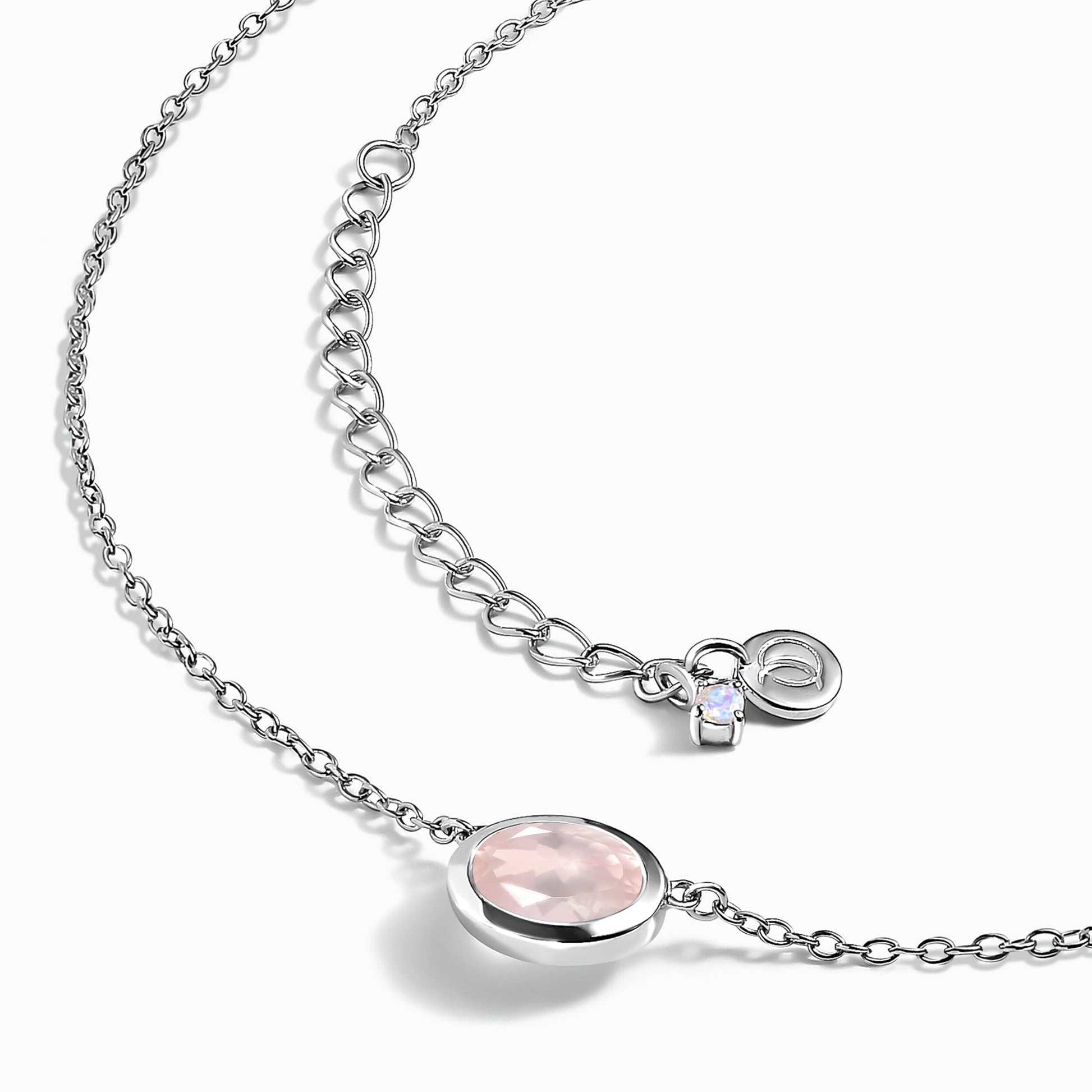 Rose Quartz Necklace - Skin-Touch, silver lifestyle
