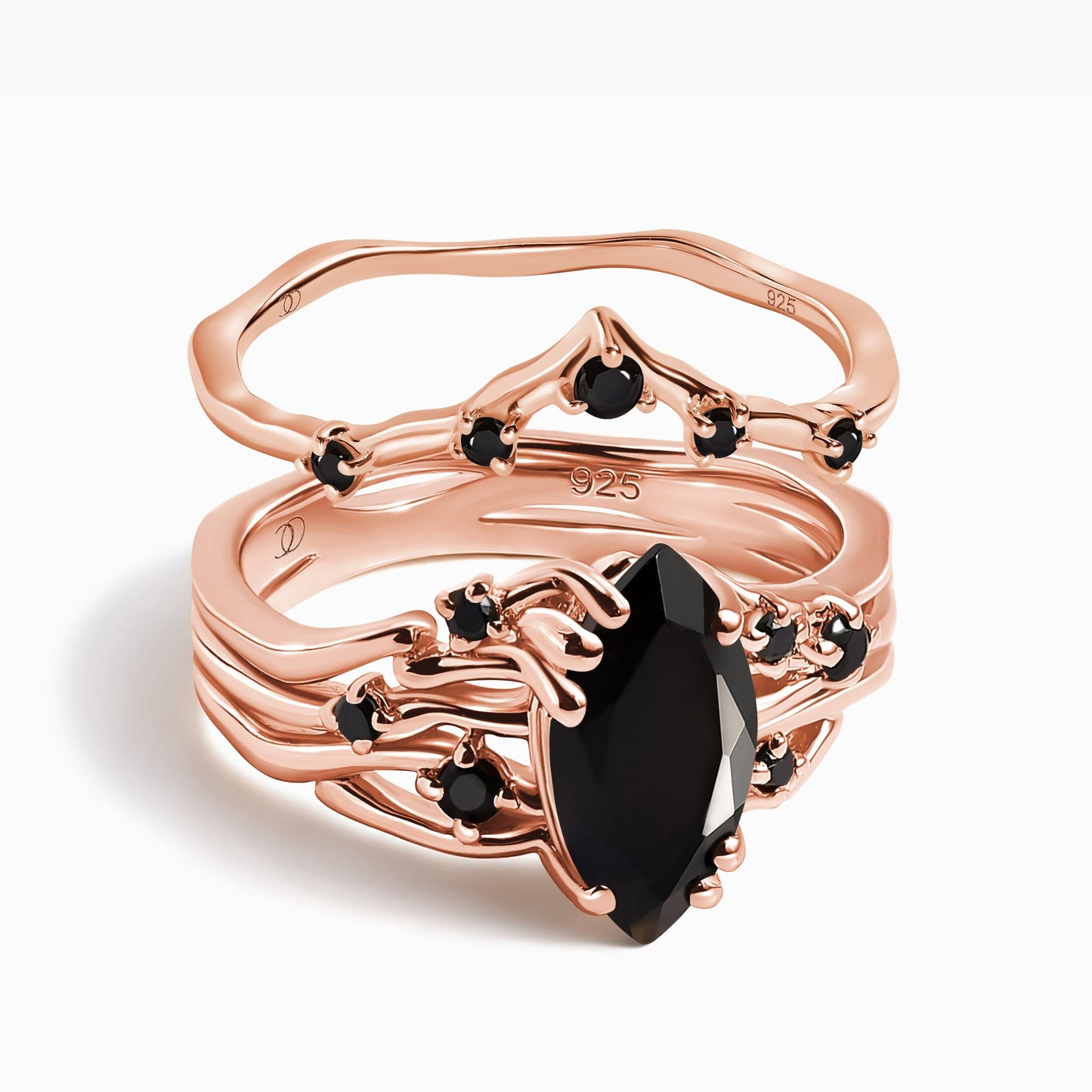 Radiance and Crown Rings - rose gold