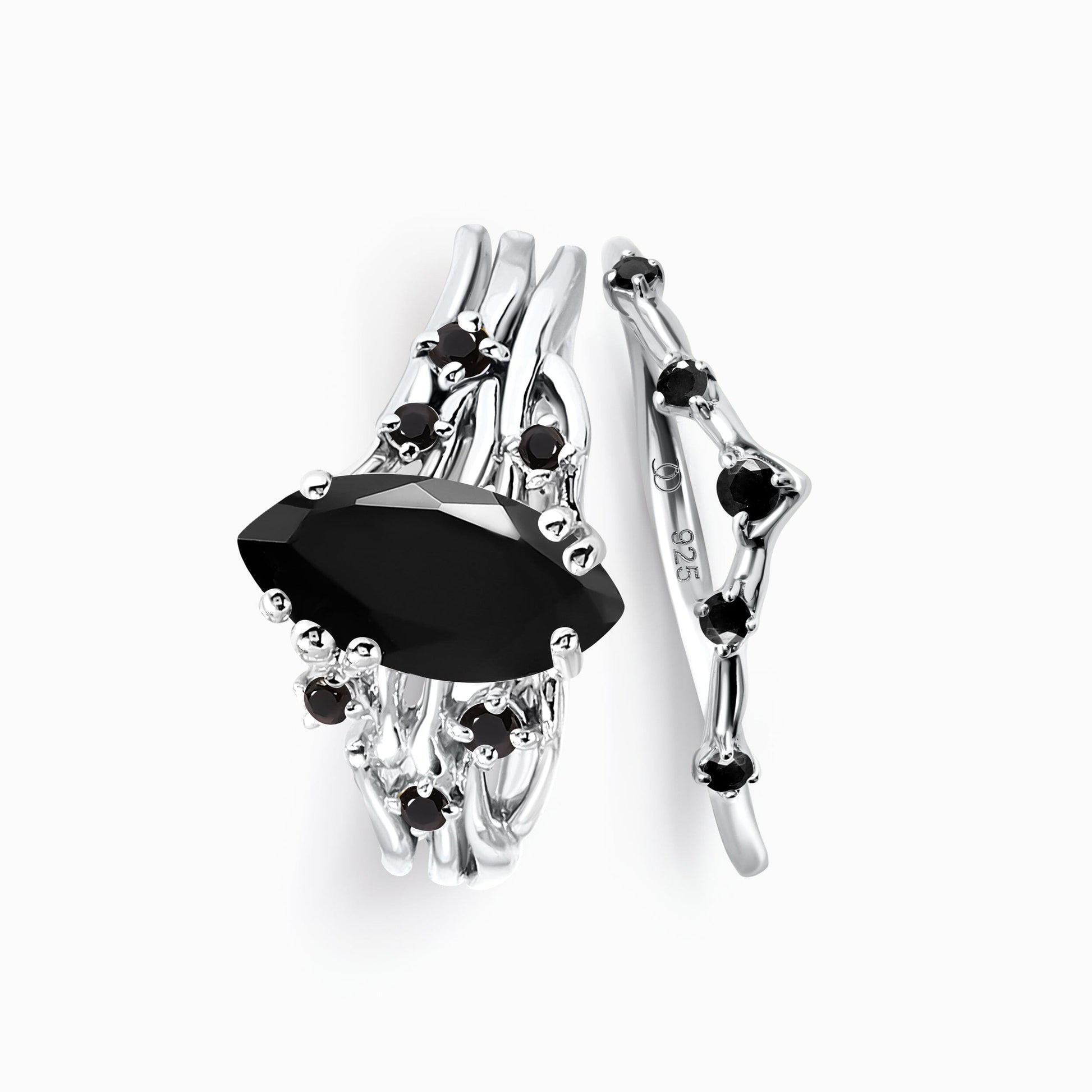 Radiance and Crown Rings - silver detail