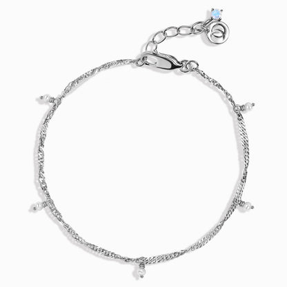 Pearl Anklet Flowing - silver