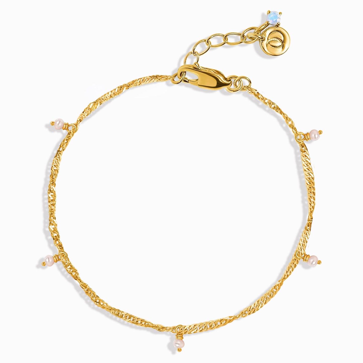 Pearl Anklet Flowing - gold
