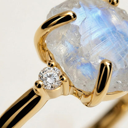 Raw Allure ring yellow gold closeup