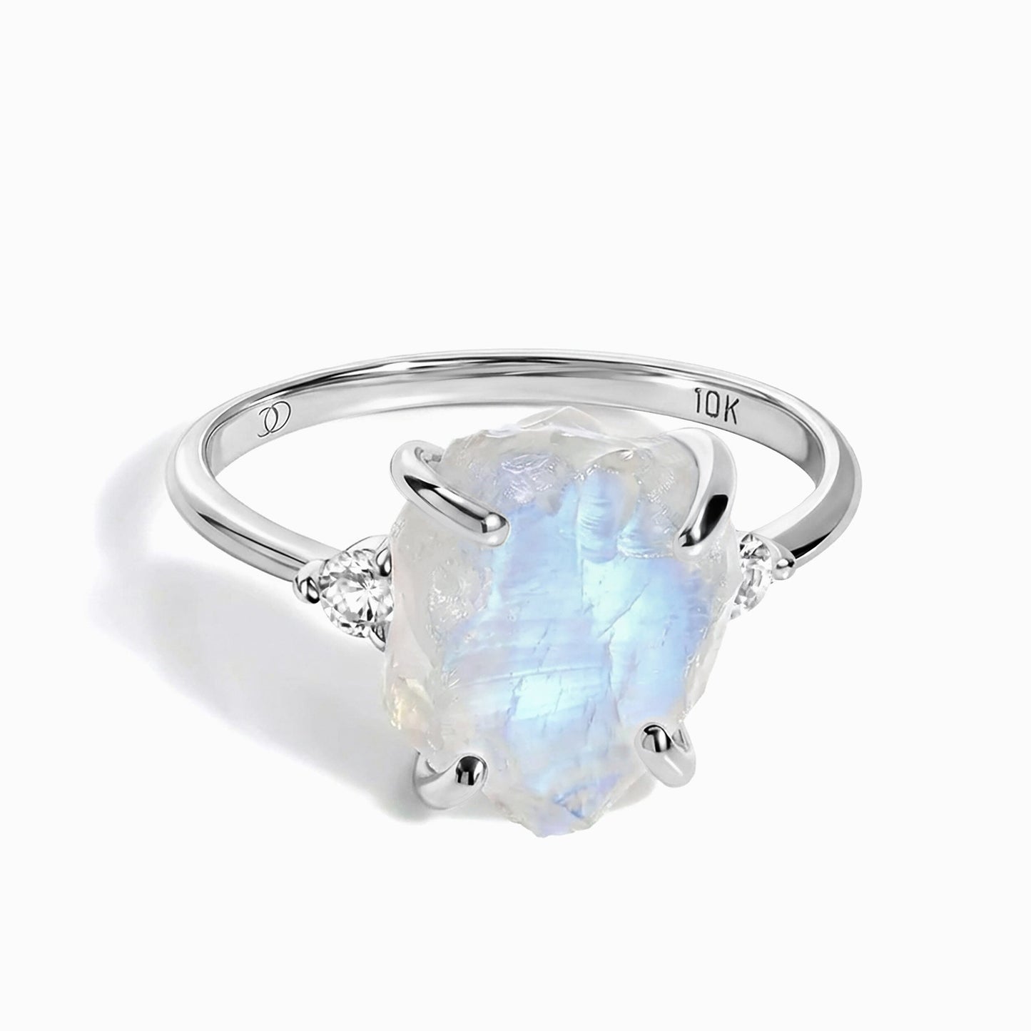 Raw Allure moonstone ring white gold