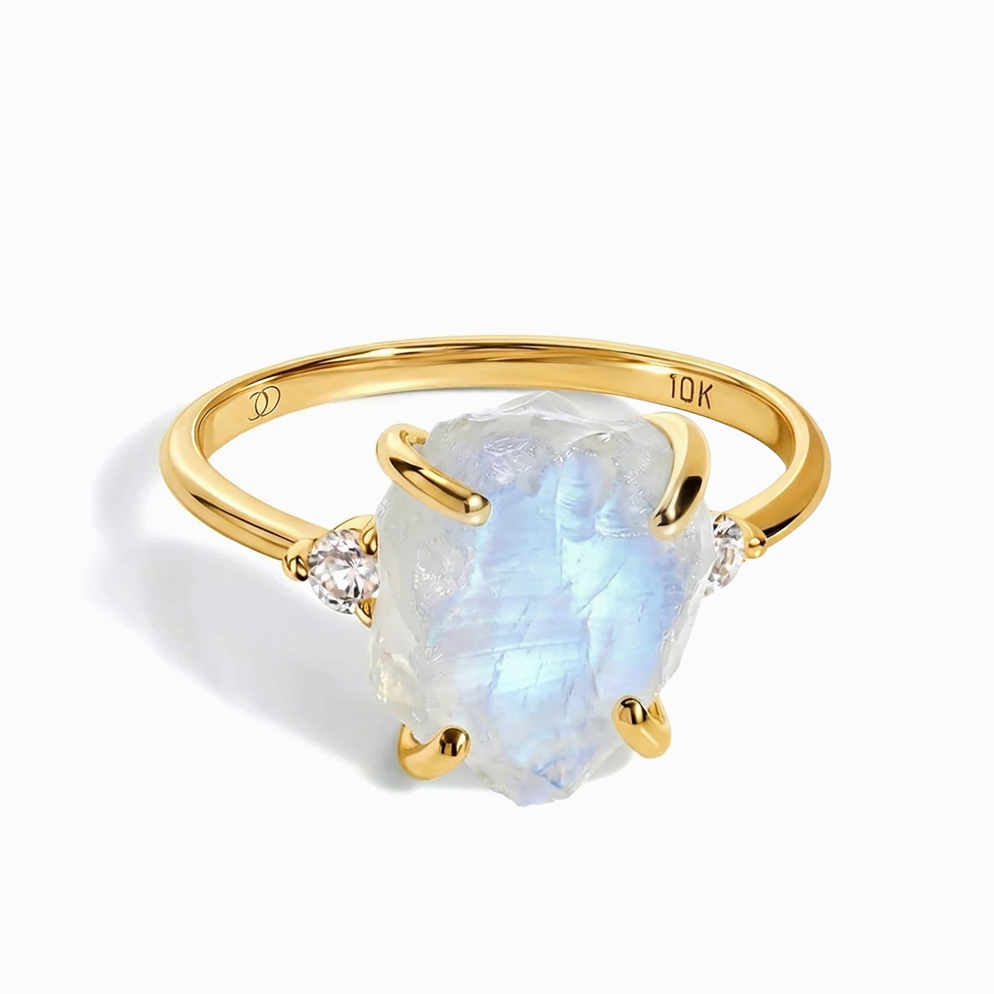 Raw Allure moonstone ring yellow gold