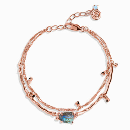 Labradorite Bracelet - Flow - rose gold
