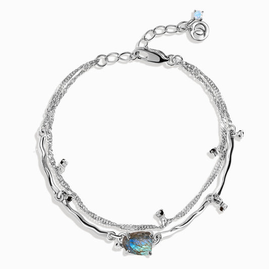 Labradorite Bracelet - Flow - silver