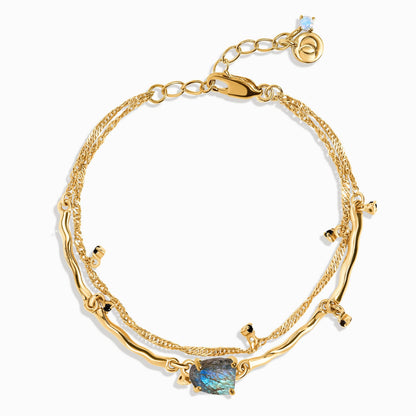Labradorite Bracelet - Flow - gold
