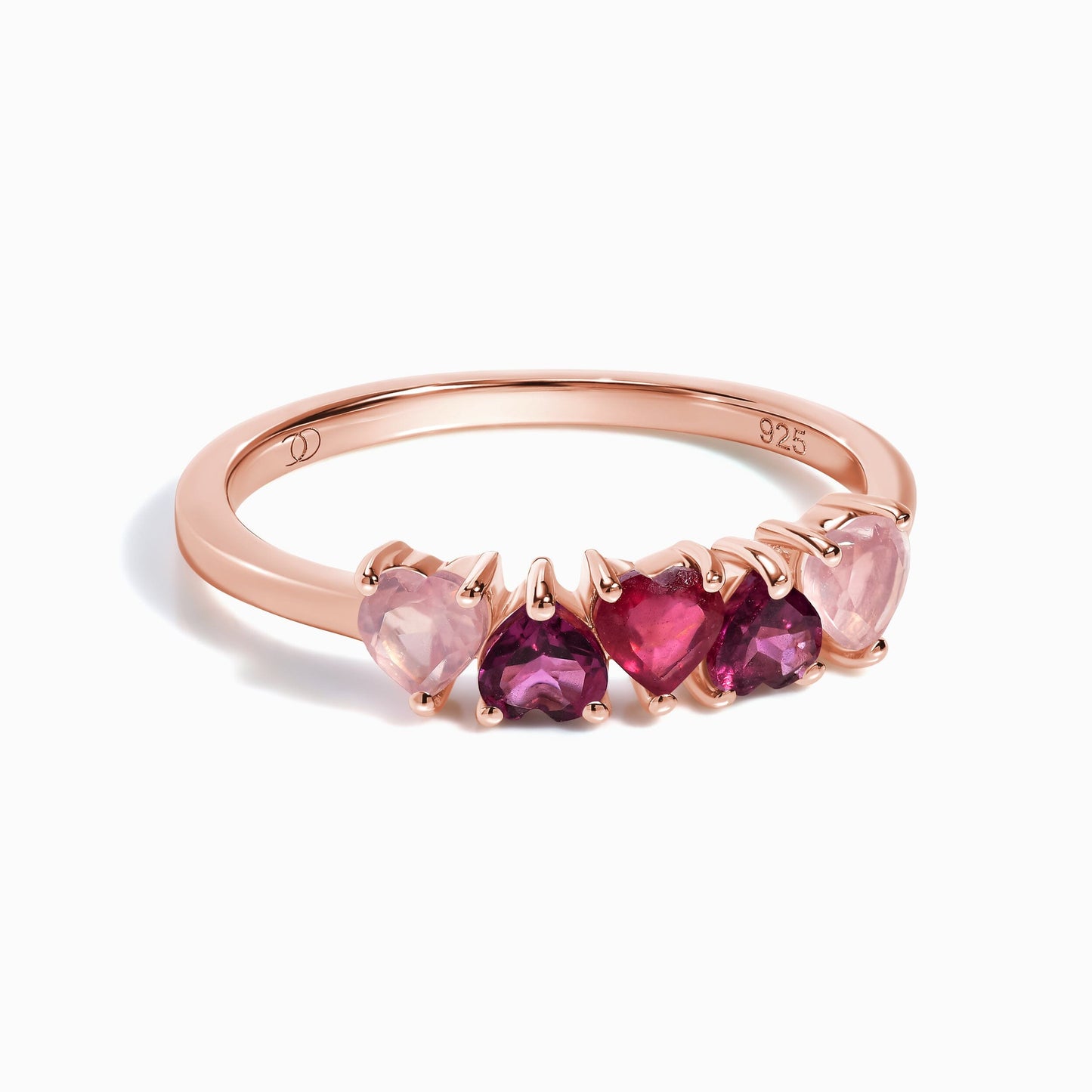 Rose Quartz Rhodolite Ring - Crush, rose gold