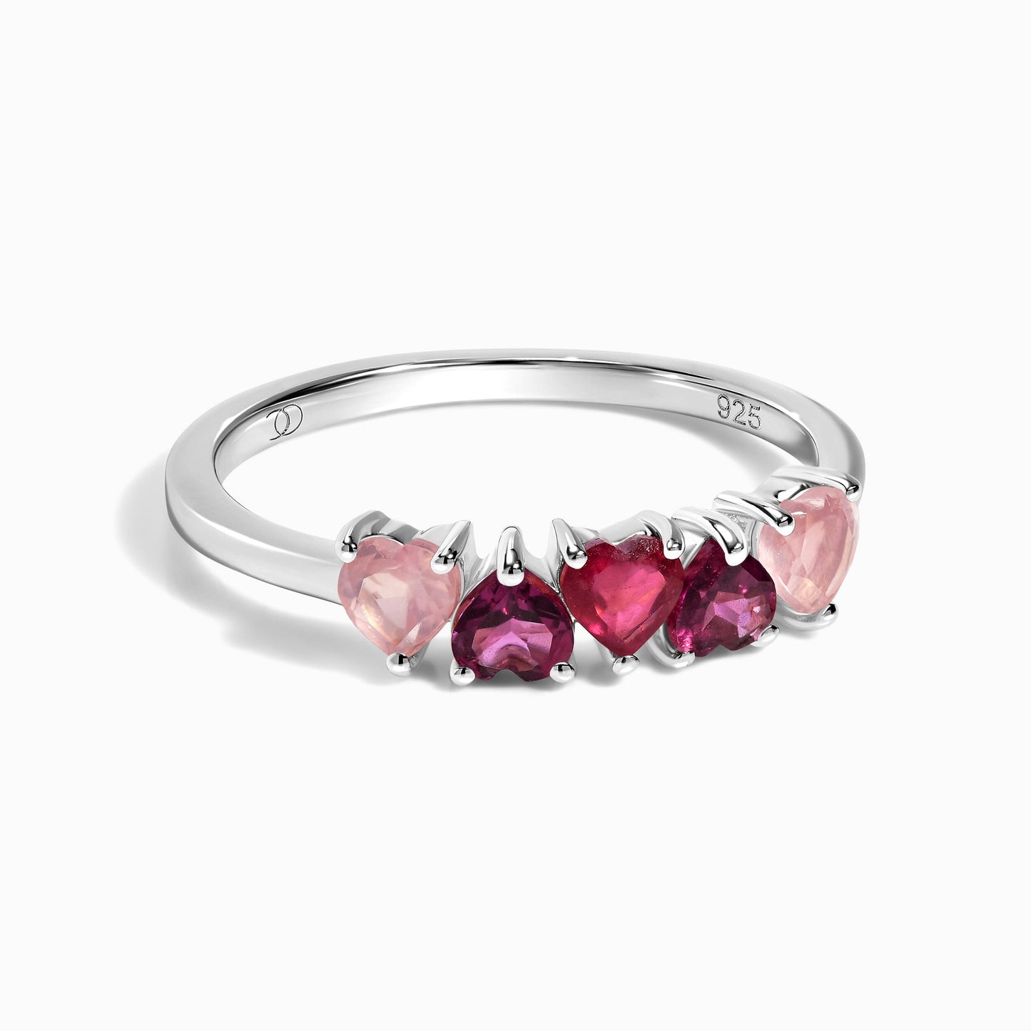 Rose Quartz Rhodolite Ring - Crush, silver