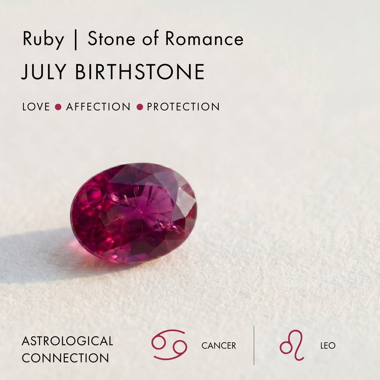 Ruby Necklace Solitaire - stone detail