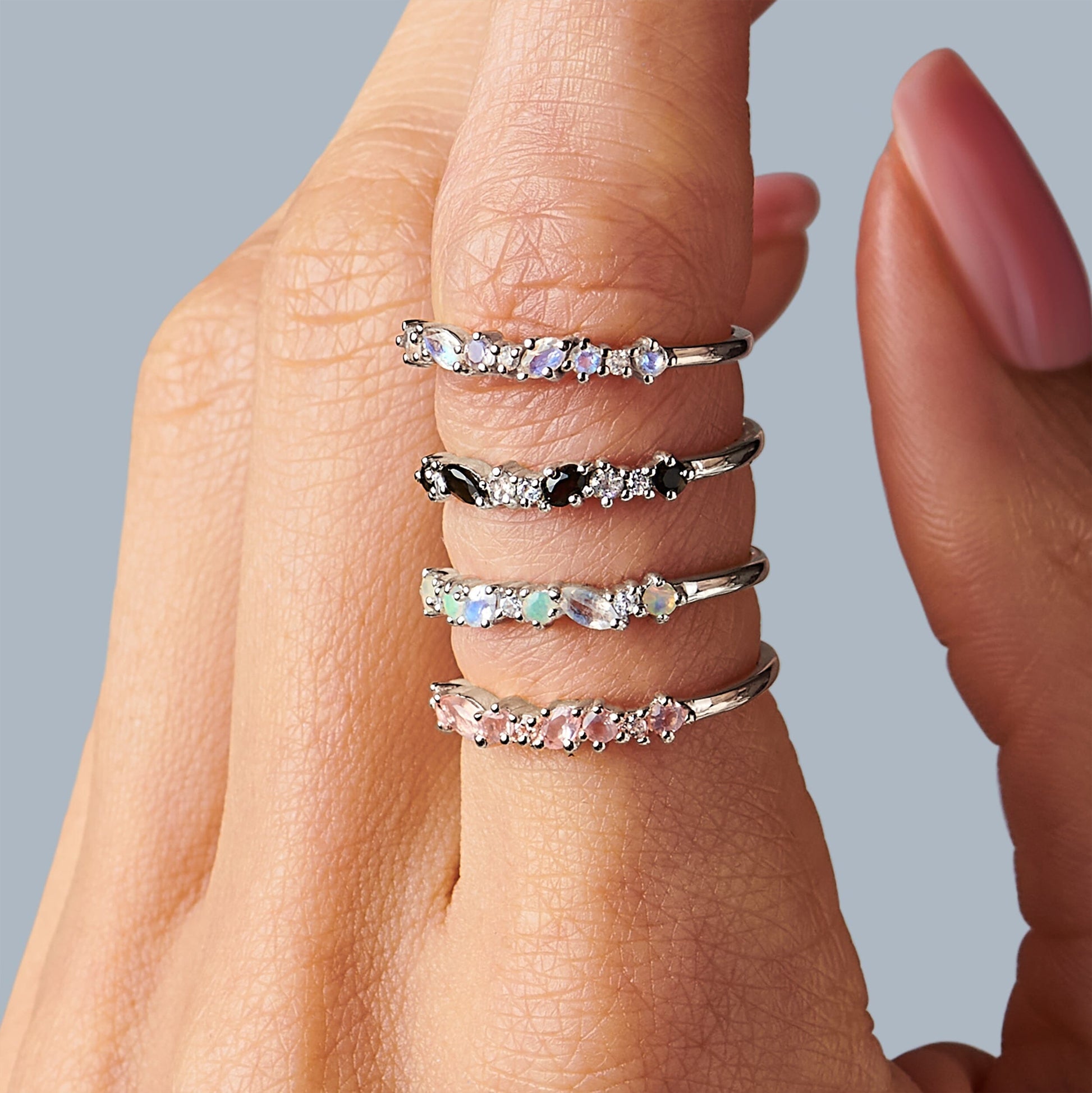 Fine Grace Ring - silver stacked