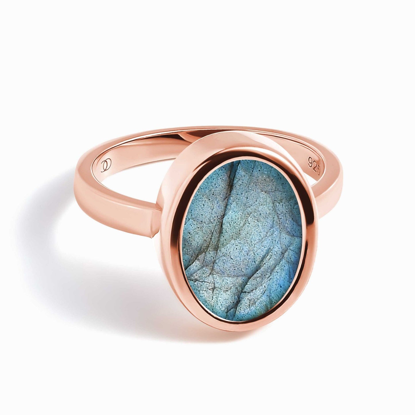 Labradorite Ring - Enfolded - rose gold