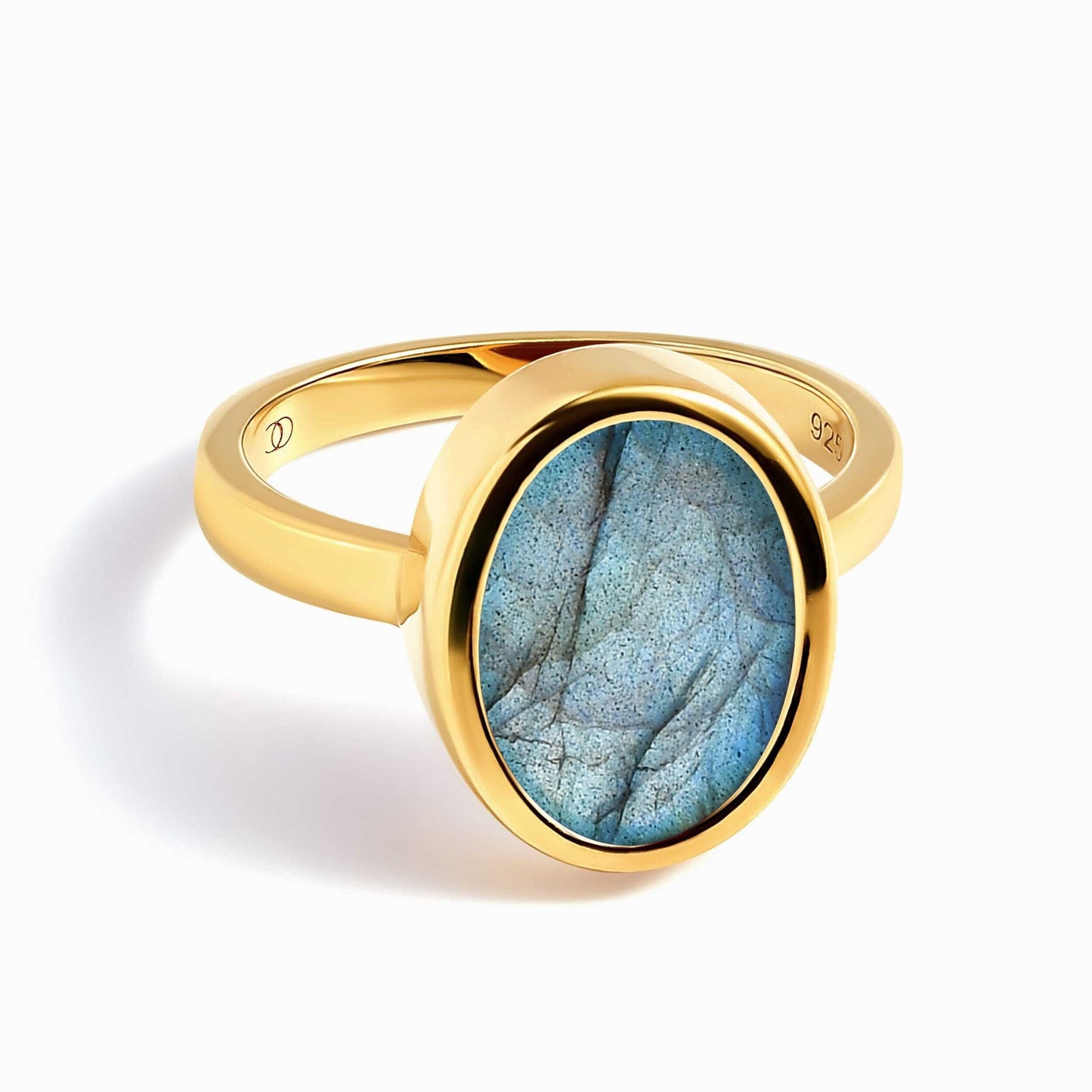 Labradorite Ring - Enfolded - gold