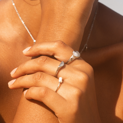 Sunrise Ring - silver on hand