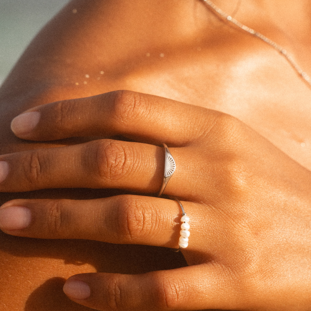 Sunrise Ring - silver on hand