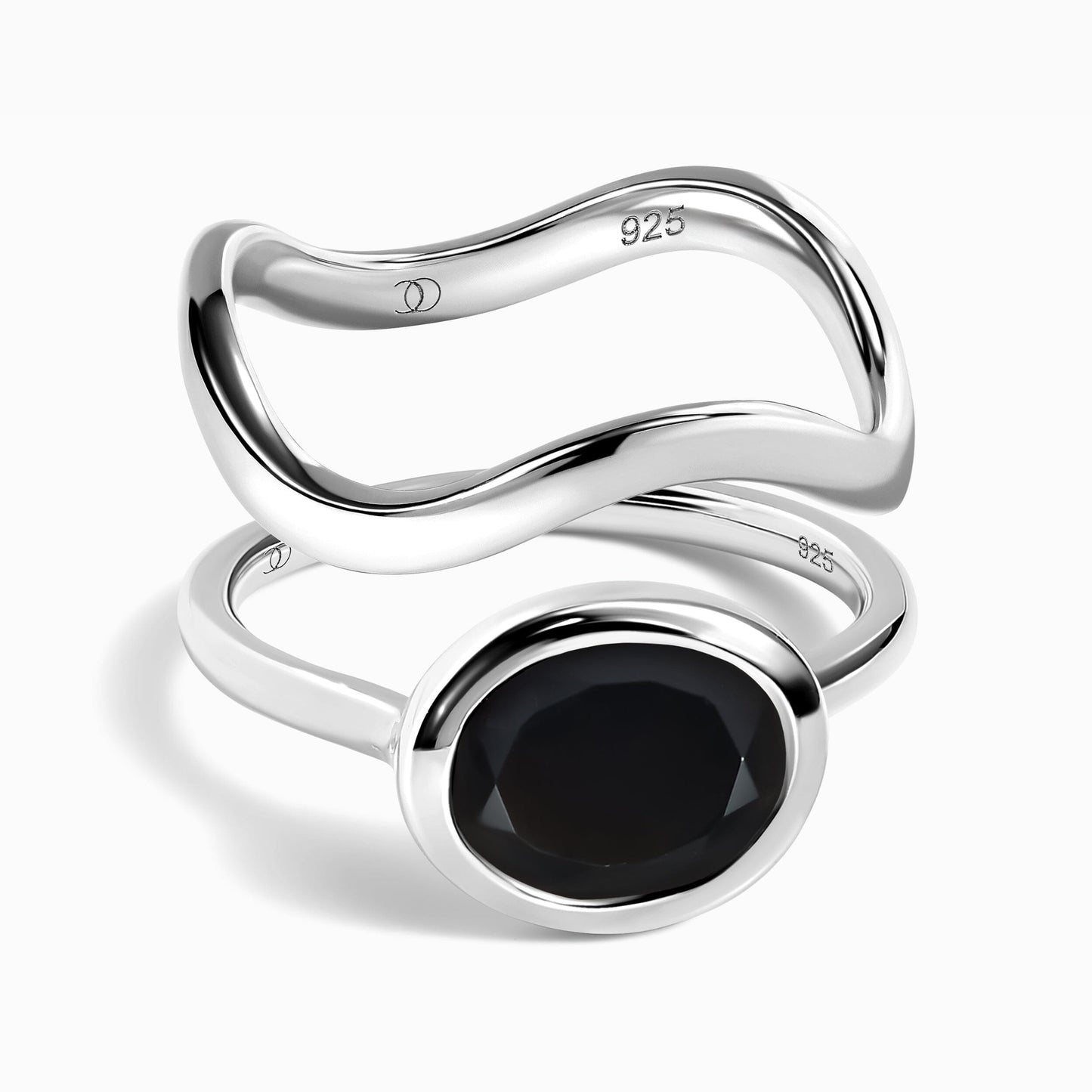 Skin-Touch Waves Rings - silver