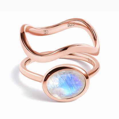 Moonstone Skin-Touch & Waves Rings - RG
