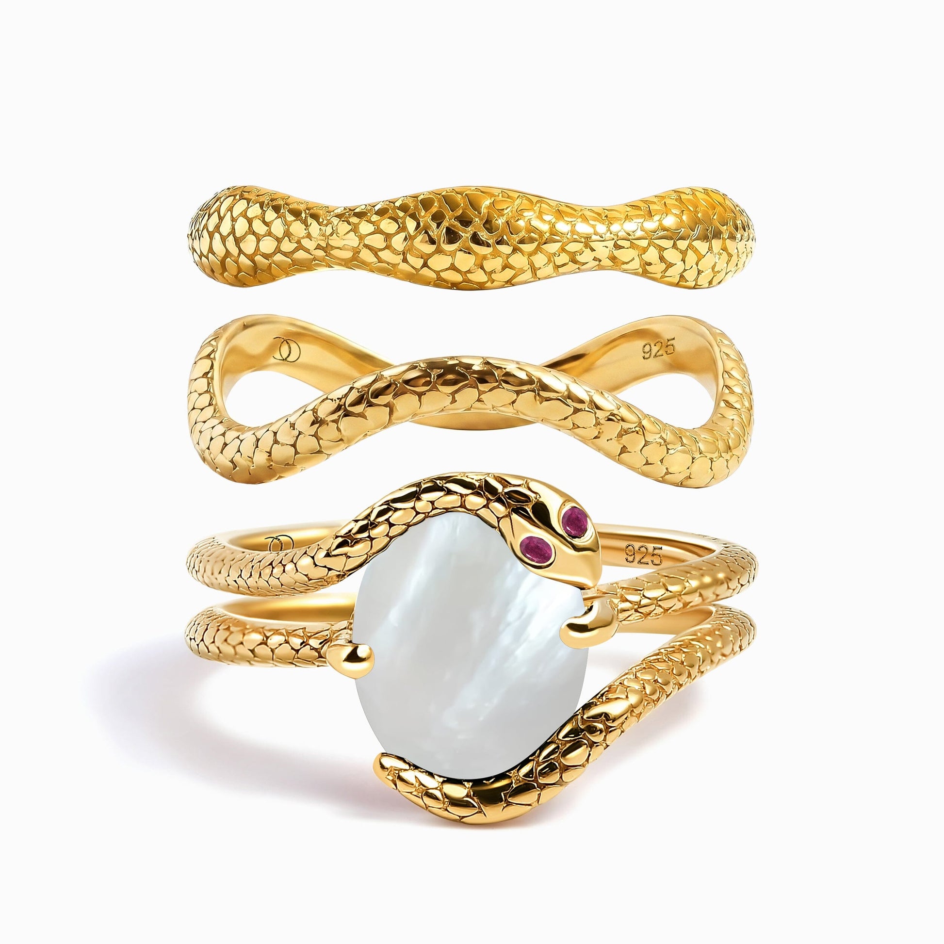 Lux Serpent Stack - yellow gold