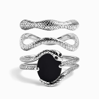 Nox Serpent Stack - Sterling Silver